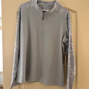 Anderson Ord NWT! Quarter-Zip Long Sleeve Top in Light Gray